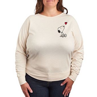 Plus Size Peanuts Valentines Snoopy Heart Graphic Tee