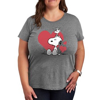 Plus Size Peanuts Snoopy And Woodstock Graphic Tee