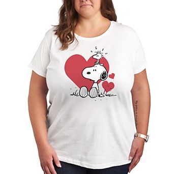 Plus Size Peanuts Snoopy And Woodstock Graphic Tee