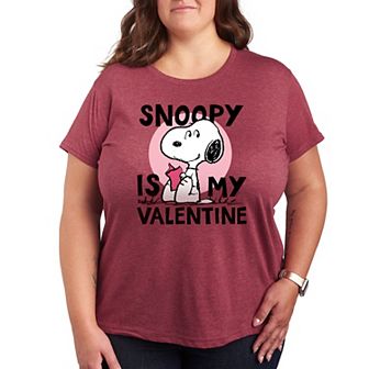 Plus Size Peanuts Snoopy Is My Valentine Graphic Tee