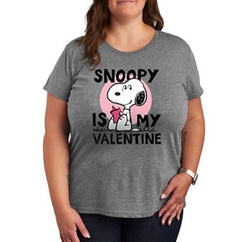 Plus Size Peanuts Snoopy Is My Valentine Graphic Tee