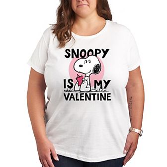 Plus Size Peanuts Snoopy Is My Valentine Graphic Tee
