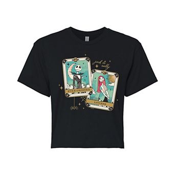 Disney's The Nightmare Before Christmas Jack & Sally Juniors' Lovers Cropped Tee