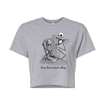 Disney's The Nightmare Before Christmas Jack & Sally Juniors' True Love Cropped Tee