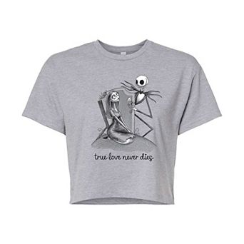 Disney's The Nightmare Before Christmas Jack & Sally Juniors' True Love Cropped Tee