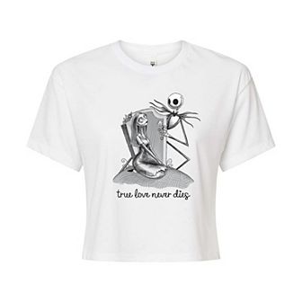 Disney's The Nightmare Before Christmas Jack & Sally Juniors' True Love Cropped Tee