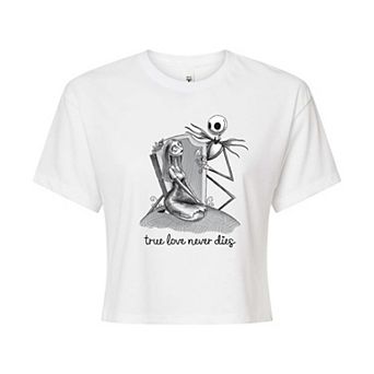 Disney's The Nightmare Before Christmas Jack & Sally Juniors' True Love Cropped Tee