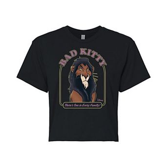Disney's The Lion King Scar Juniors' Bad Kitty Cropped Tee