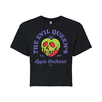 Disney's Snow White and the Seven Dwarfs Evil Queen Juniors' Apple Orchard Cropped Tee