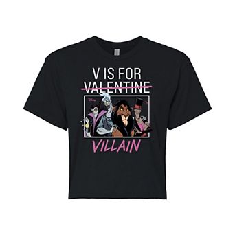 Disney Villain Juniors' V Is For Villain Cropped Tee