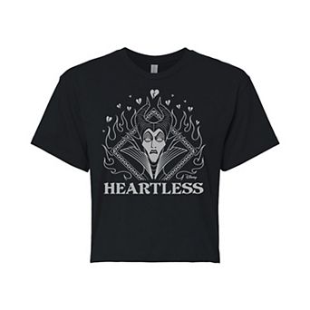 Disney Villain Maleficent Juniors' Heartless Cropped Tee