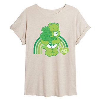 Juniors' Care Bears Good Luck Bear Rainbow Oversized Tee