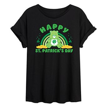 Juniors' Care Bears Happy St. Patrick's Day Oversized Tee