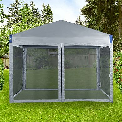 Aoodor 10' x 10'  Canopy Mesh Sidewall Replacement with Zipper for Canopy Tent (Mosquito Net Only)
