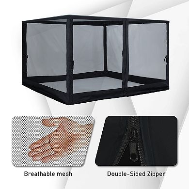 Aoodor 10' x 10'  Canopy Mesh Sidewall Replacement with Zipper for Canopy Tent (Mosquito Net Only)