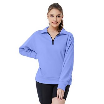 Half Zip Pullover Long Sleeve Women Pullover Sweatshirt Sport Hiking Clothes