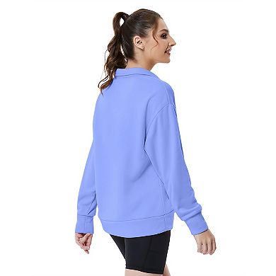 Half Zip Pullover Long Sleeve Women Pullover Sweatshirt Sport Hiking Clothes