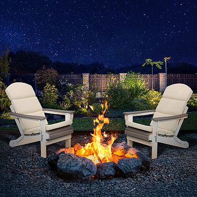 Aoodor Patio Chair Cushion Set of 2 High-Back Adirondack Patio Cushions with Ties, 52''x20''x2.75''