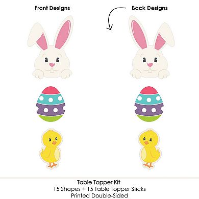 Big Dot Of Happiness Hippity Hoppity - Easter Party Centerpiece Sticks - Table Toppers 15 Ct