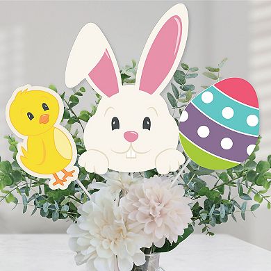 Big Dot Of Happiness Hippity Hoppity - Easter Party Centerpiece Sticks - Table Toppers 15 Ct