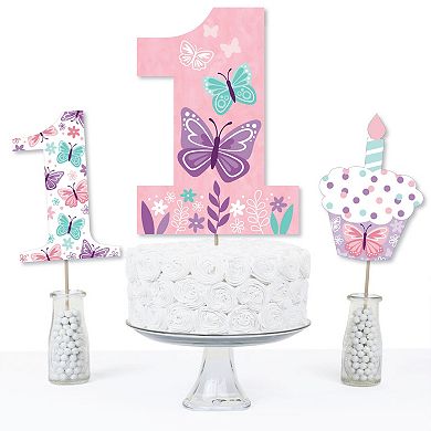 Big Dot Of Happiness 1st Birthday Beautiful Butterfly - Party Centerpiece Table Toppers 15 Ct
