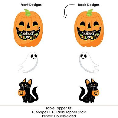 Big Dot Of Happiness Jack-o'-lantern Halloween Party - Centerpiece Stick Table Toppers 15 Ct