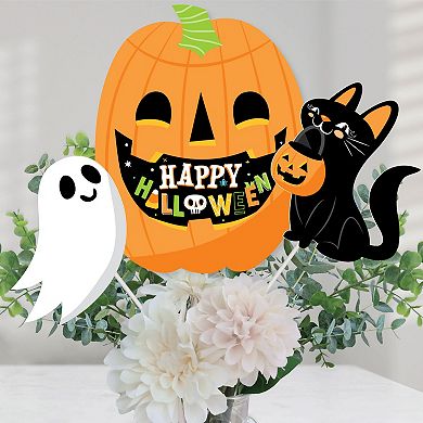 Big Dot Of Happiness Jack-o'-lantern Halloween Party - Centerpiece Stick Table Toppers 15 Ct