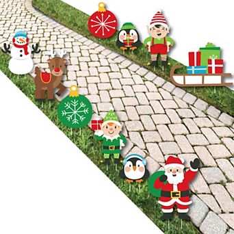 Big Dot of Happiness Very Merry Christmas Lawn Outdoor Holiday Santa Claus Yard Decor 10 pc