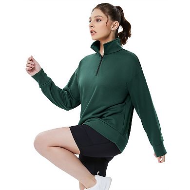 Half Zip Pullover Long Sleeve Women Pullover Sweatshirt Sport Hiking Clothes