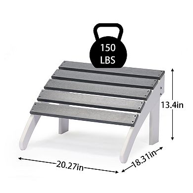Aoodor Outdoor Adirondack Ottoman - Weather-Resistant HDPE Patio Footrest for Ultimate Relaxation