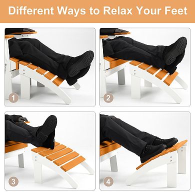 Aoodor HDPE Adirondack Ottoman for Outdoor/Indoor
