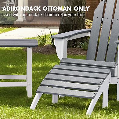 Aoodor Outdoor Adirondack Ottoman - Weather-Resistant HDPE Patio Footrest for Ultimate Relaxation