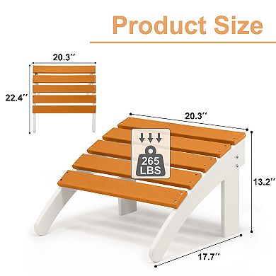 Aoodor HDPE Adirondack Ottoman for Outdoor/Indoor
