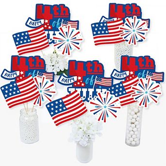 Big Dot Of Happiness Firecracker 4th Of July - Party Centerpiece Sticks - Table Toppers 15 ct