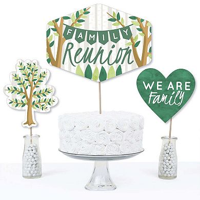 Big Dot Of Happiness Family Tree Reunion Gathering - Centerpiece Sticks - Table Toppers 15 Ct