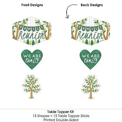 Big Dot Of Happiness Family Tree Reunion Gathering - Centerpiece Sticks - Table Toppers 15 Ct