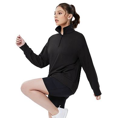 Half Zip Pullover Long Sleeve Women Pullover Sweatshirt Sport Hiking Clothes