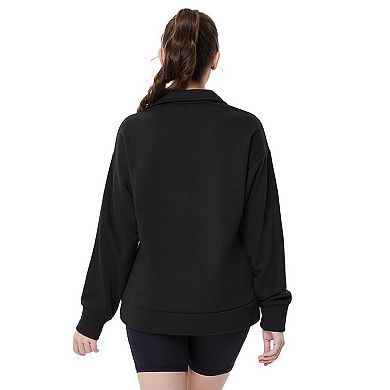 Half Zip Pullover Long Sleeve Women Pullover Sweatshirt Sport Hiking Clothes
