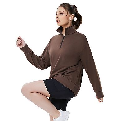 Half Zip Pullover Long Sleeve Women Pullover Sweatshirt Sport Hiking Clothes