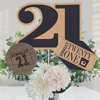 Big Dot Of Happiness Finally 21 - 21st Birthday Party Centerpiece Sticks Table Toppers 15 Ct