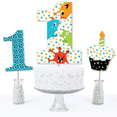 Big Dot Of Happiness 1st Birthday Monster Bash - Centerpiece Sticks - Table Toppers - 15 Ct