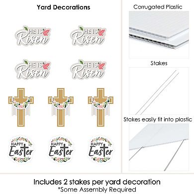 Big Dot of Happiness Religious Easter - Lawn Outdoor Christian Holiday Party Yard Decor 10 Pc