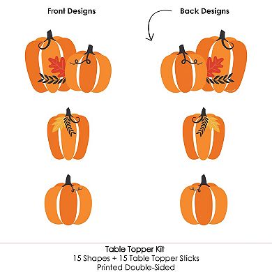 Big Dot Of Happiness Fall Pumpkin - Halloween Or Thanksgiving Centerpiece Table Toppers 15 Ct