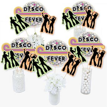 Big Dot Of Happiness 70's Disco - 1970s Disco Party Centerpiece Sticks - Table Toppers 15 ct