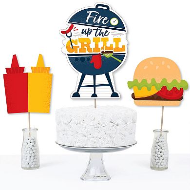 Big Dot Of Happiness Fire Up The Grill - Picnic Party Centerpiece Sticks Table Toppers 15 Ct