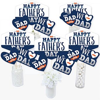 Big Dot Of Happiness Happy Father's Day - Party Centerpiece Sticks - Table Toppers - 15 ct