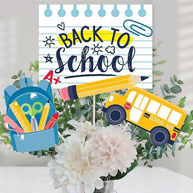 Big Dot Of Happiness Back To School - First Day Party Centerpiece Sticks Table Toppers 15 Ct