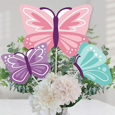 Big Dot Of Happiness Beautiful Butterfly Baby Shower Birthday Party Stick Table Toppers 15 Ct