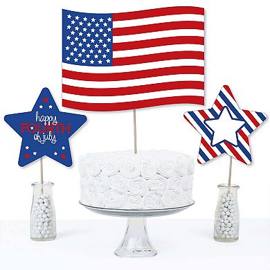 Big Dot Of Happiness 4th Of July - Independence Day Centerpiece Sticks - Table Toppers 15 Ct