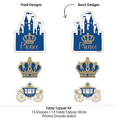 Big Dot Of Happiness Royal Prince Charming - Party Centerpiece Sticks - Table Toppers - 15 Ct